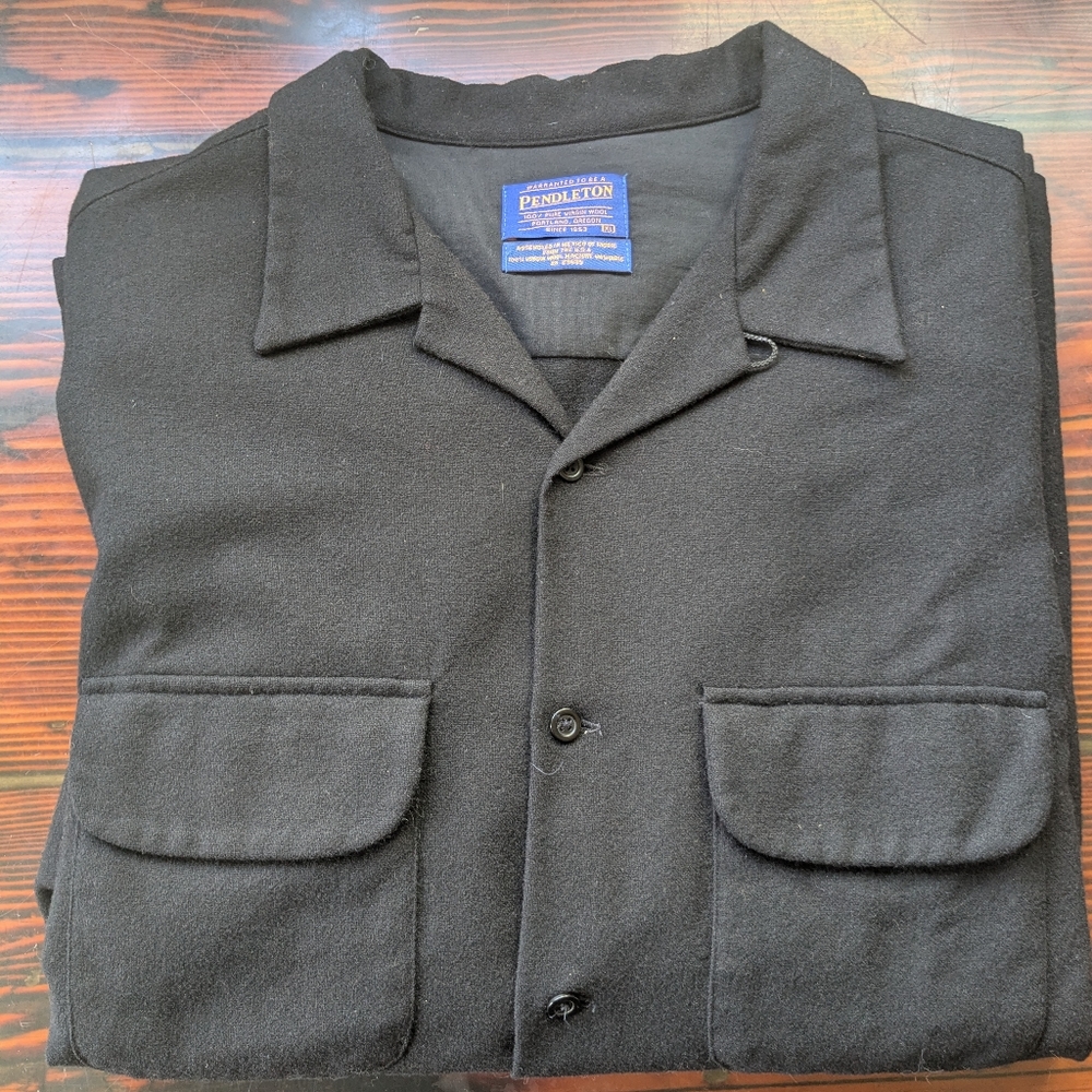Pendleton 100% Wool Black Shirt Jacket – Size XL